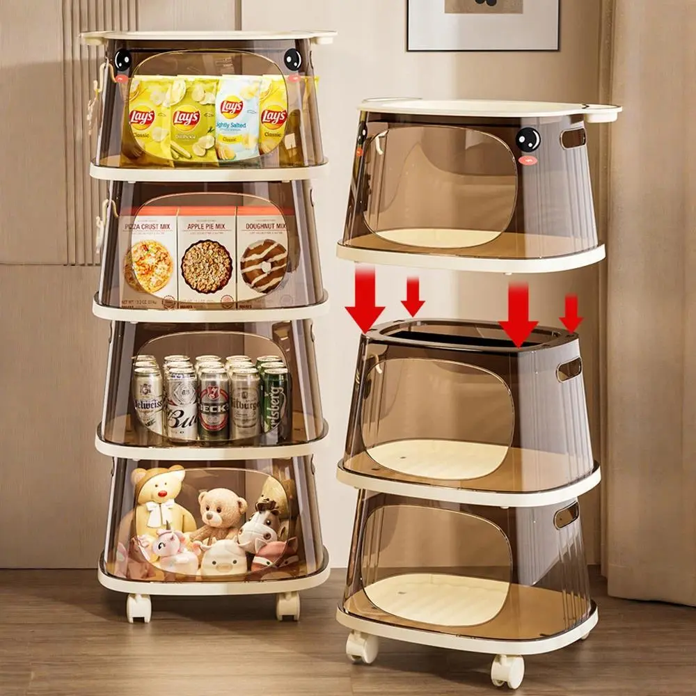 Transparent Cart Storage Rack | Customizable Plastic Wardrobe Factory - HongXing 1