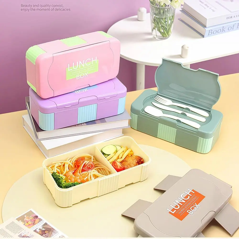 6-Lock Rectangular 2-Compartment Lunch Box | Plastic Lunch Box Factory - HongXing 1