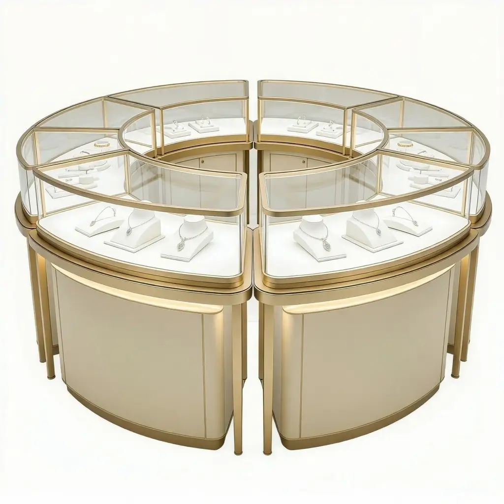 Custom Circular Jewelry Display Cabinet for Boutiques 1