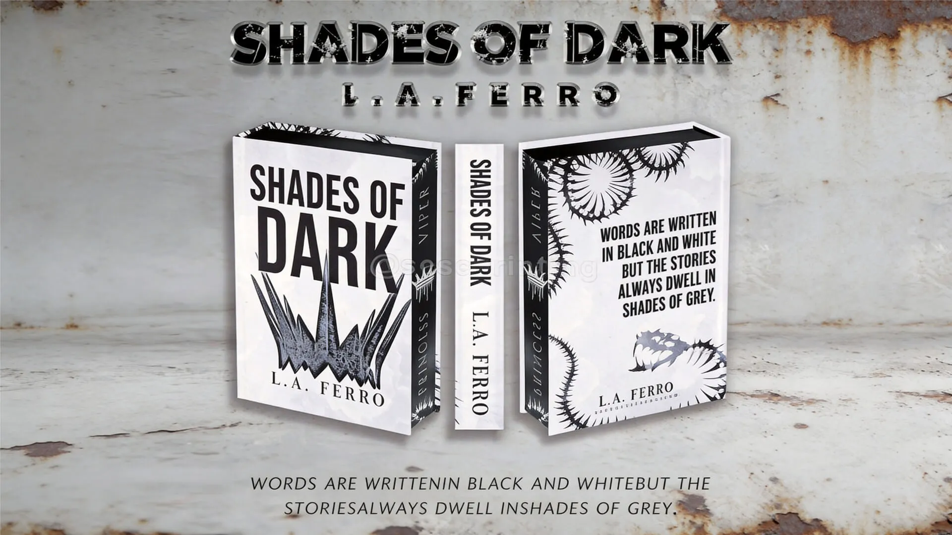 Hardcover Dark Novel with Custom Endpages, Spot UV Title, and Black Sprayed Edges 1