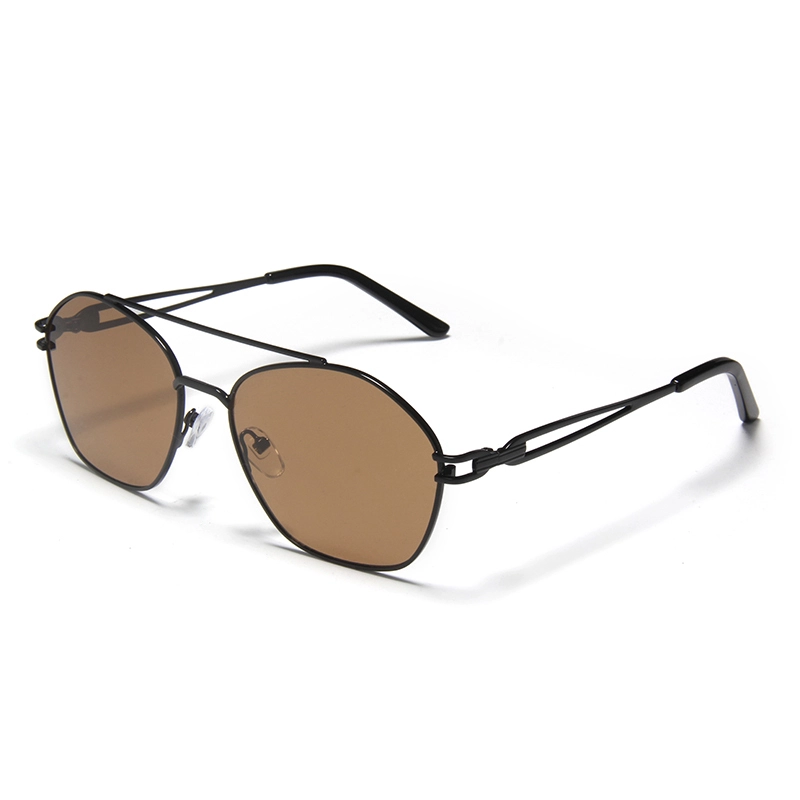 YJ393 Double-Wire Temple Geometric Pilot Sunglasses - Multi-Color Metal Frames for Trendsetters Ultra-Light Double-Hinge Wire Temples 1