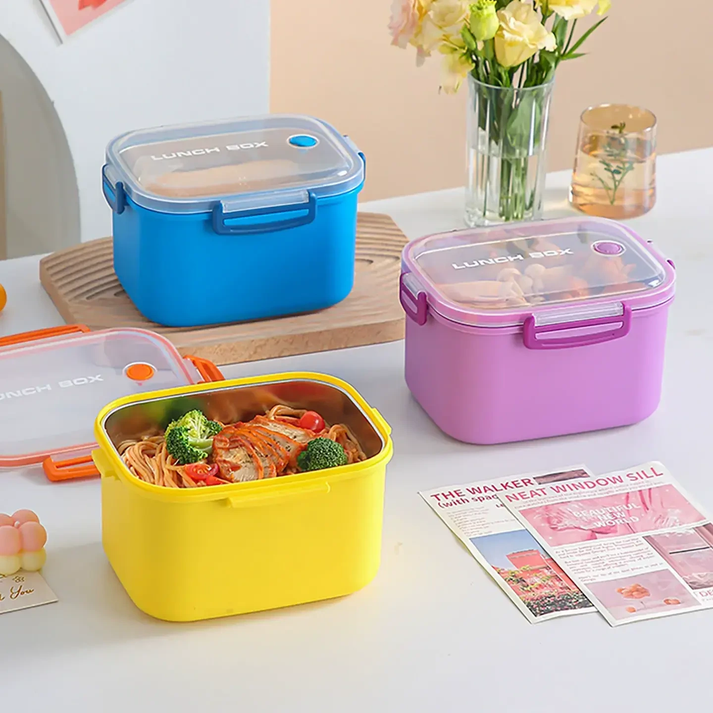 Stainless Steel Self-Insulating Large Capacity Lunch Box | Plastic Lunch Box Factory - HongXing 1