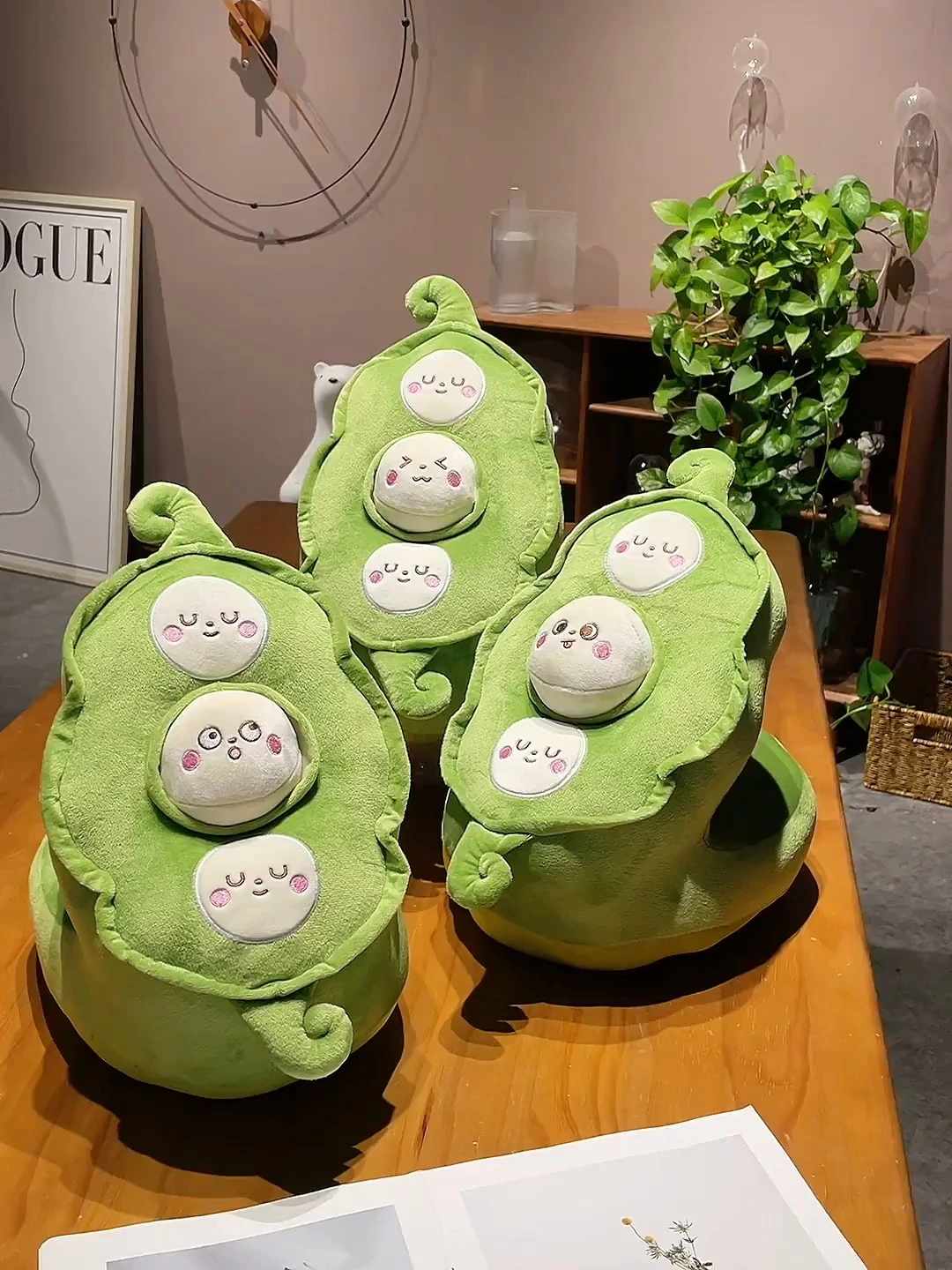 Yortoob Pea Pod Ice Silk Nap Pillow Soft Plush Cushion for Office & Home 1