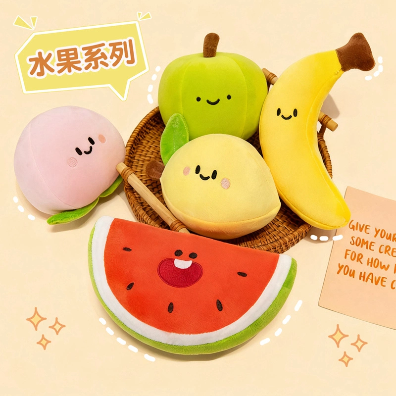 Yortoob Fruit Plush Toys Banana Peach Lemon Watermelon 25cm Soft Pillow for Kids & Gift 1
