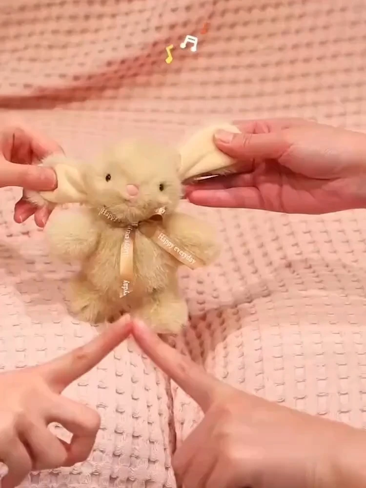 Yortoob Piano Playing Rabbit Plush Keychain Cute Bag Pendant for Kids & Gifts 1