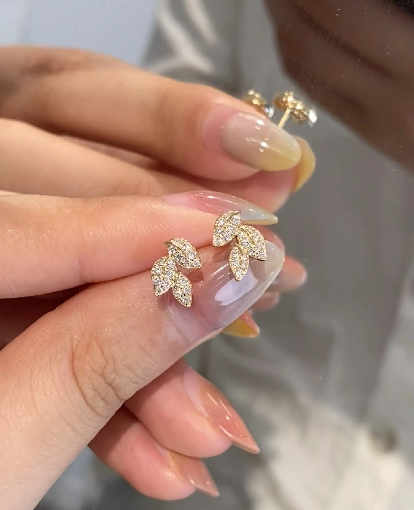 18K Lab Diamond Earrings Round Earrings Custom-made earrings For women Earrings 1