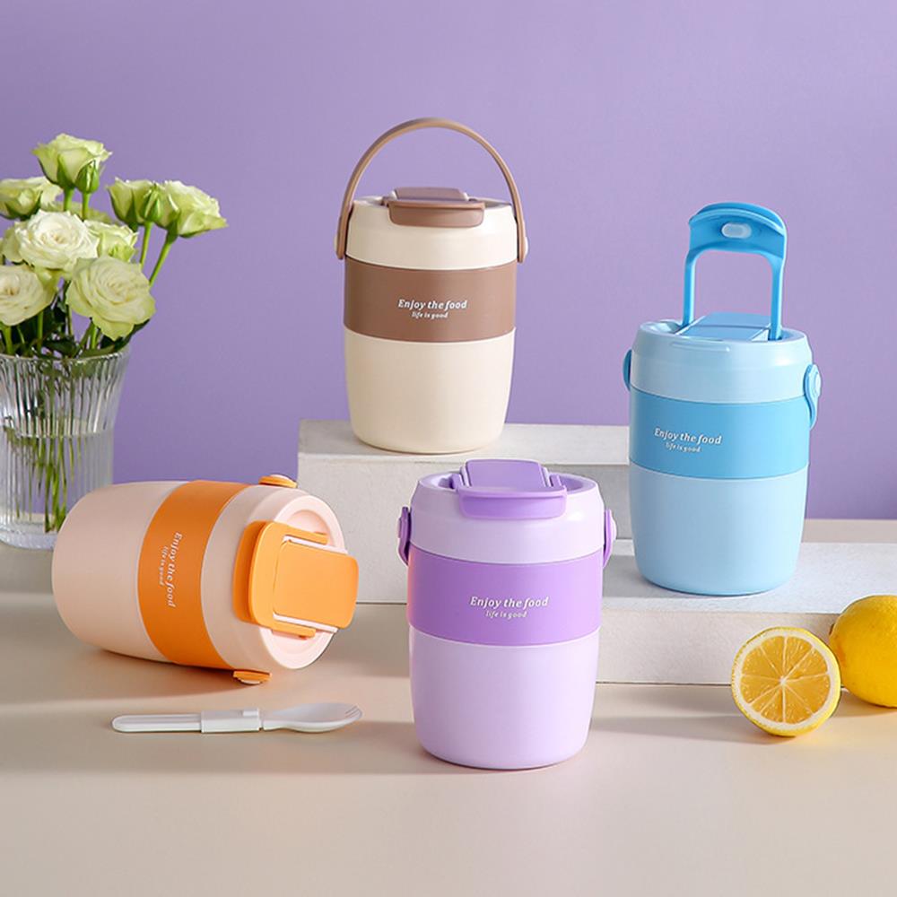 Stainless Steel Portable Tumbler with Handle | Soup Cup Bulk Manufacturer - HongXing 1