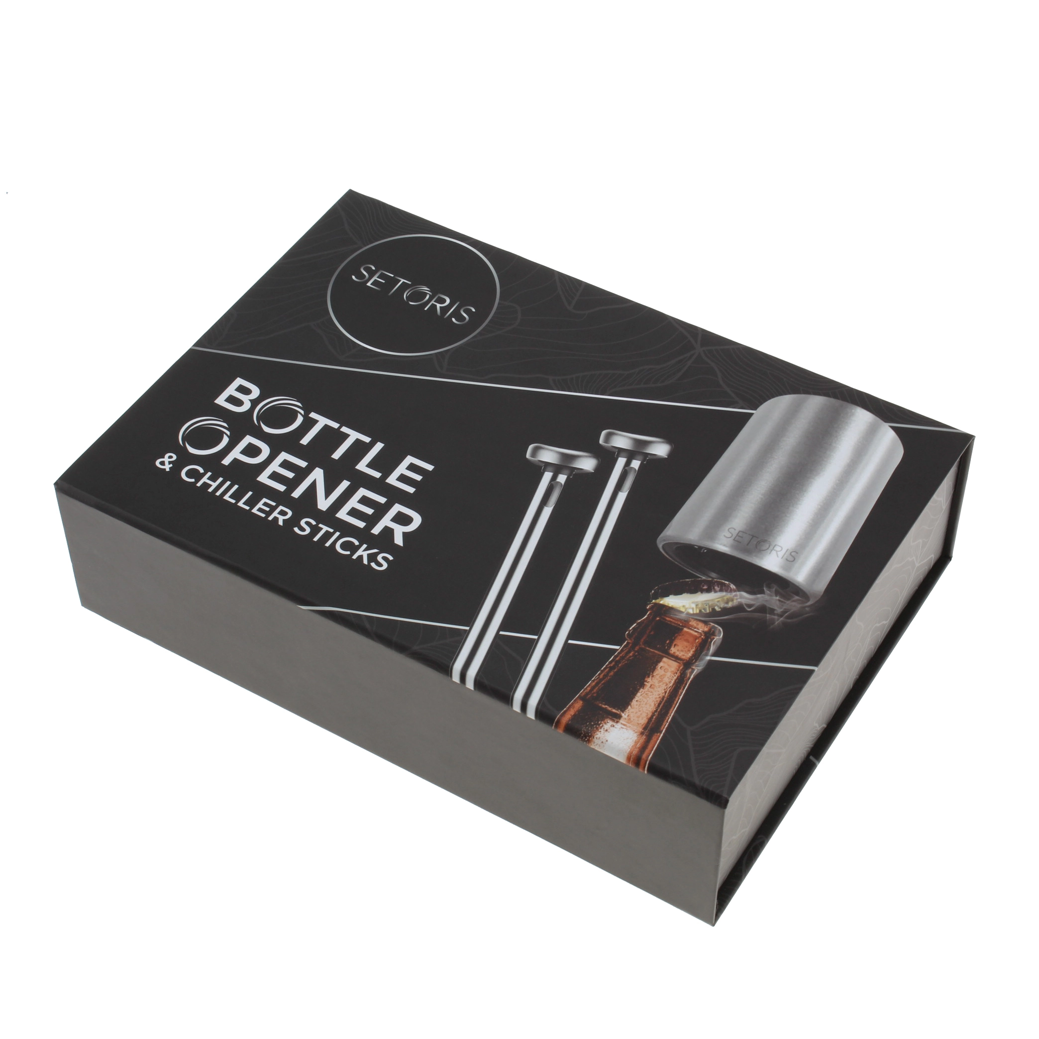 Premium Wine Tool Box - Magnetic Closure With Custom Eva Insert For Bottle Opener & Chiller Sticks - Packshion Packaging 1