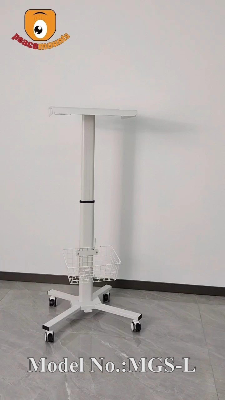 Carrello per laptop e notebook con altezza regolabile tramite molla a gas, carrello ospedaliero, uso domestico e ufficio 1