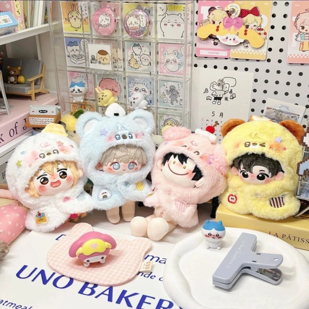 Animal Themed 20cm Doll Outfit 20cm Ultra-Soft Plush Hoodie, Cute Embroidery Details, Great for Doll Styling & Display 1