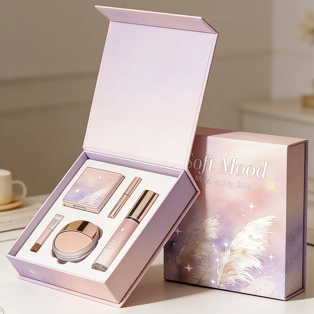 علب هدايا ومستحضرات تجميل مصنوعة من مواد معاد تدويرها عالية الجودة، قابلة للتخصيص بالجملة، مصنوعة من ورق فني متين، مع طباعة بأربعة ألوان. 1