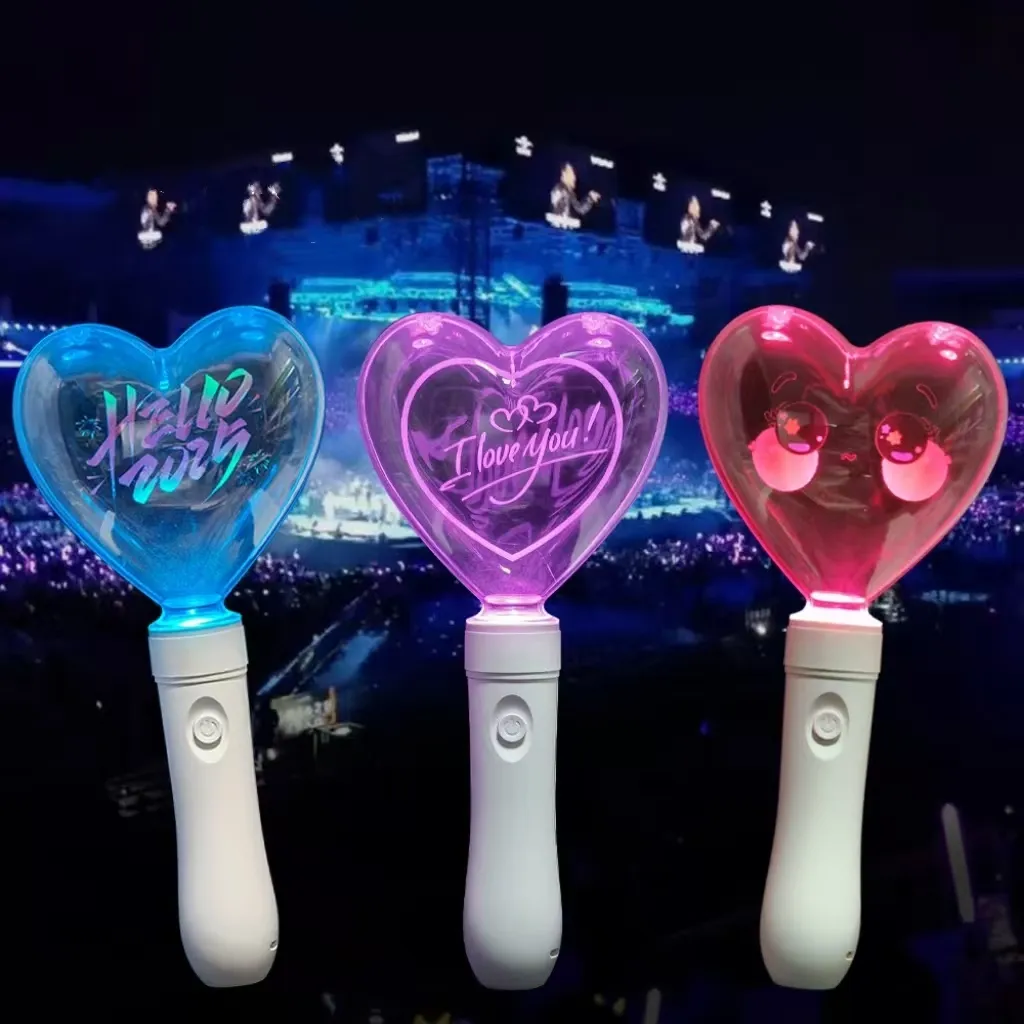 Multi-Color RGB LED Heart Fan Light Stick for Fan Clubs