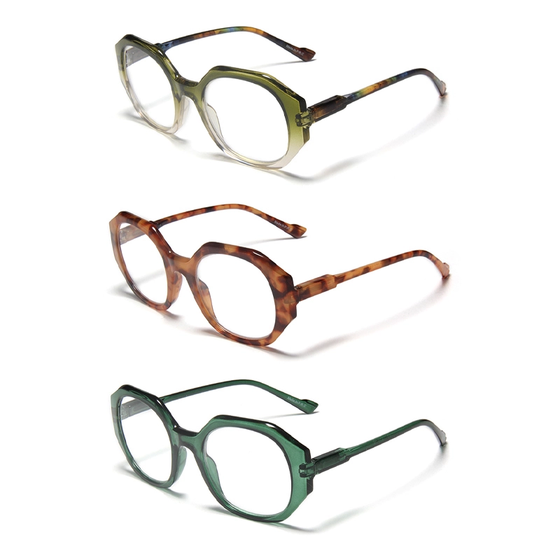 R77007 Geometric Octagon Acetate Eyeglasses - Bold Retro Frame with Tortoiseshell & Color Block Options for Trendsetters Anti Blue Light Blocking Glasses 1