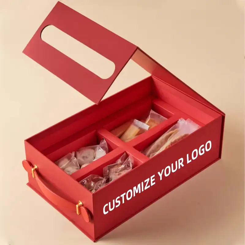 علبة كرتون قابلة لإعادة التدوير قابلة للتخصيص لتغليف الوجبات الخفيفة والكيك، بغطاء قلاب يدوي وجاذبية مغناطيسية، علبة هدايا 1