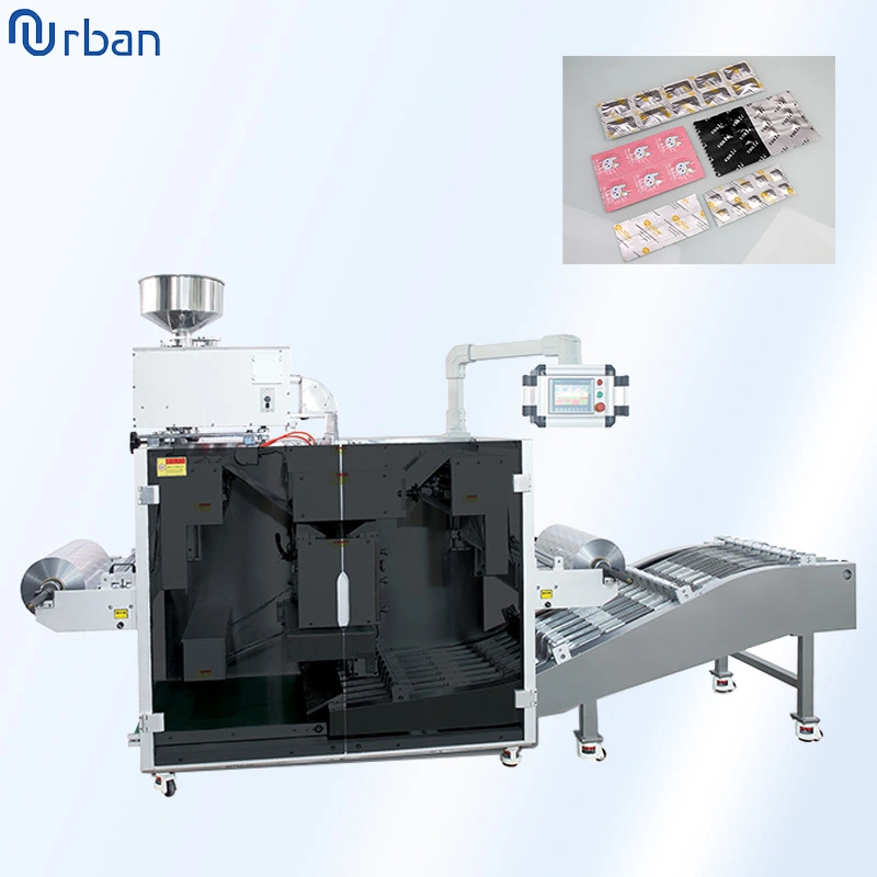 Máquina automática para formação de tiras de alumínio para embalagem de comprimidos em tiras de folha de alumínio dupla e flexível. 1
