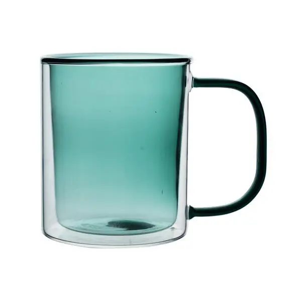 300ml Double Wall Glass Coffee Mug Heat Resistant Design 1