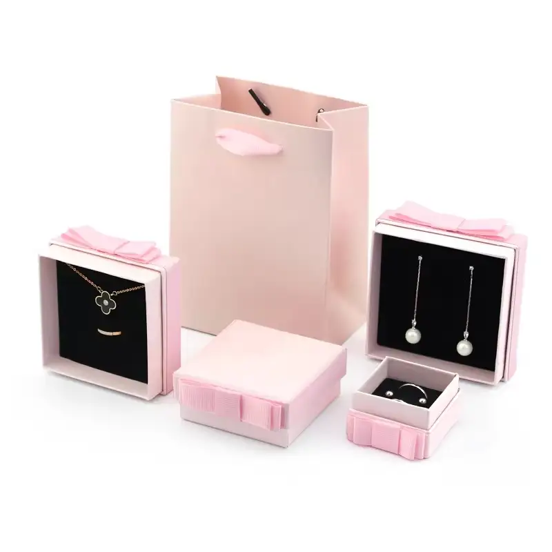 علبة فاخرة قابلة لإعادة التدوير لتغليف القلائد، مصنوعة من الورق المقوى، بغطاء صدفي قابل للسحب، مغلفة بطبقة لامعة غير لامعة ورقائق ذهبية، مثالية كهدية لمجموعة مجوهرات. 1