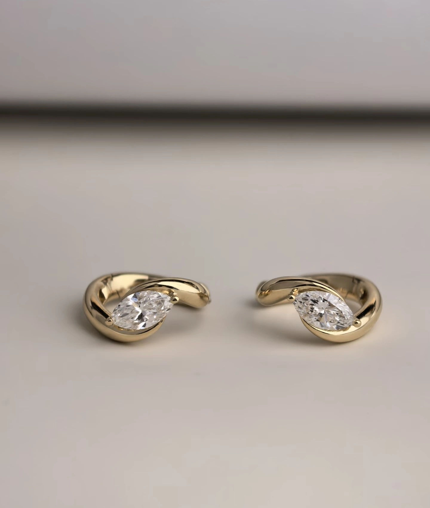 18K Yellow Gold 0.5ct Marquise Lab-Grown Diamond Ear Climbers 1