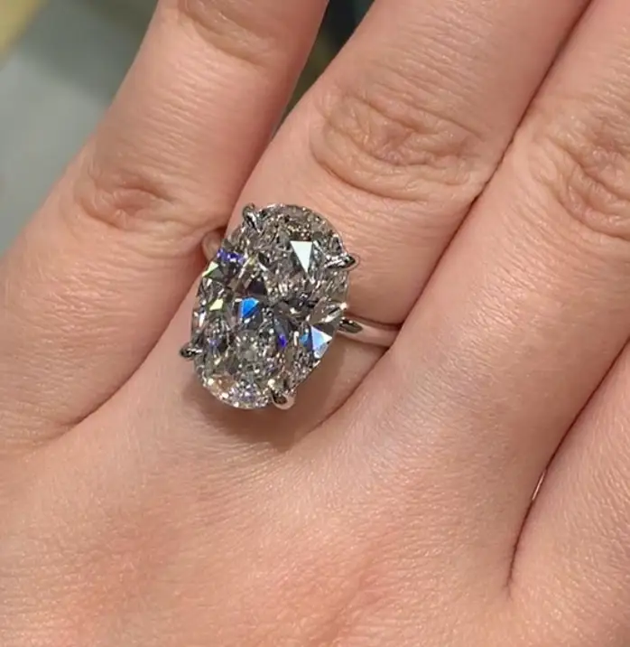 Messi Jewelry Customize 10.08CT E VS1 Oval Diamond Platinum Ring For Mr.Glenn Gaston 1
