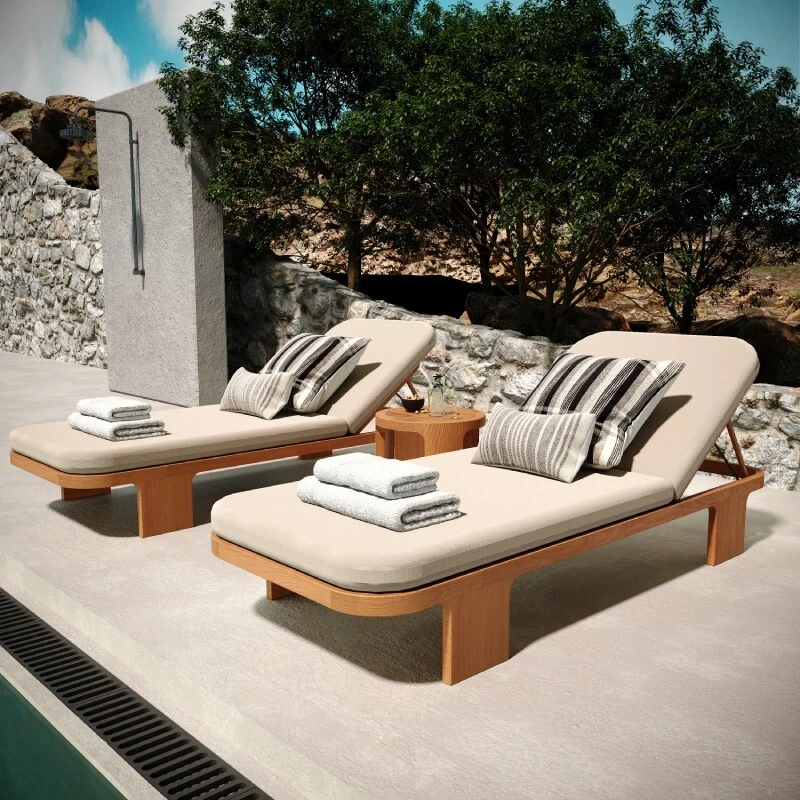 Defaico CoastalPro Series Teak Lounge Daybed