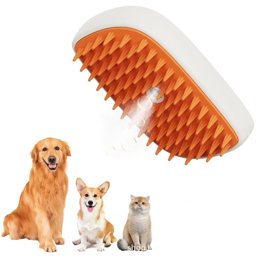 ROADREIGN - One-Click Electric Pet Spray Comb Anti-Flying Hair Floating Hair Comb for Cats Dogs Plastic Pet Grooming Brush Pet Supplies 1