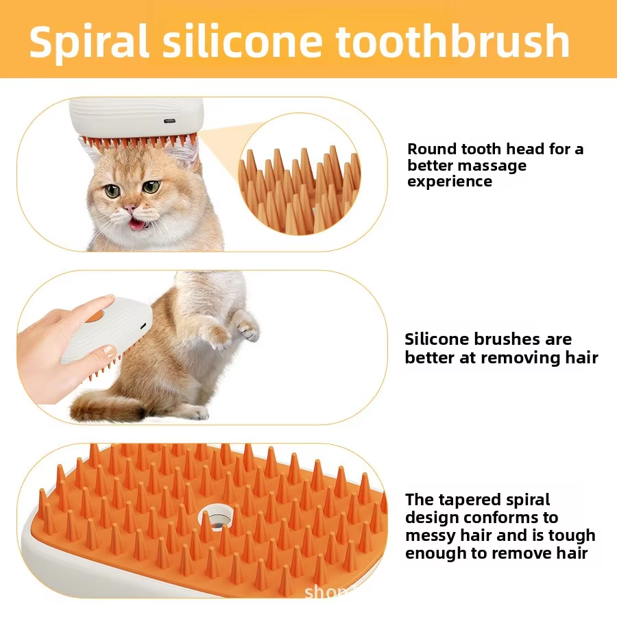 Brosse vapeur électrique 2 en 1 pour animaux de compagnie Roadreign : anti-poils volants et autonettoyante en un clic 5