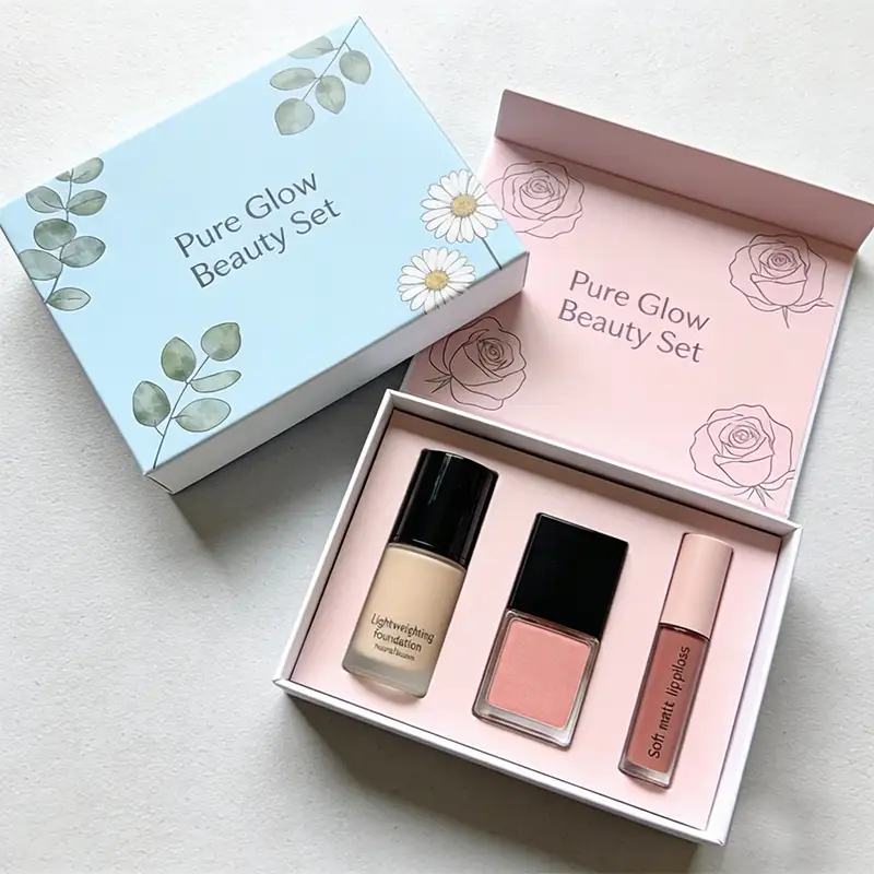 علبة هدايا فضية قابلة لإعادة التدوير بتصميم "هيفن أند إيرث"، مربعة الشكل، مطبوعة بتقنية الأشعة فوق البنفسجية، ومبطنة بالحرير. 1