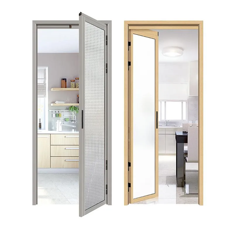 Aluminum Glass PT Door Sliding Swing Manual Opening Modern Design Water Resistant Finished for Kitchen Bathroom Dining 1