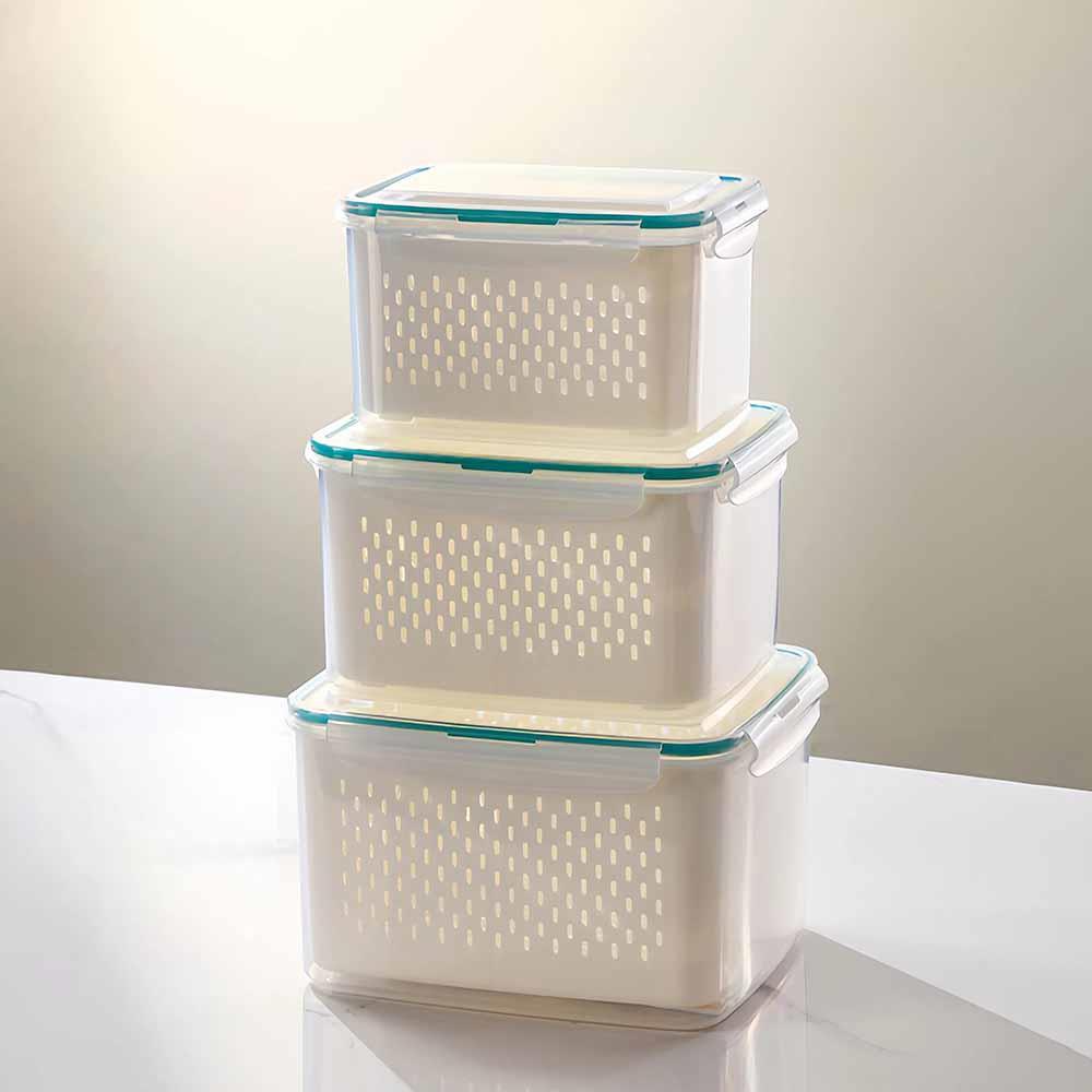 3-Piece Sealed Drainage & Preservation Box with Compartments | Plastic Household Products Factory - HongXing 1