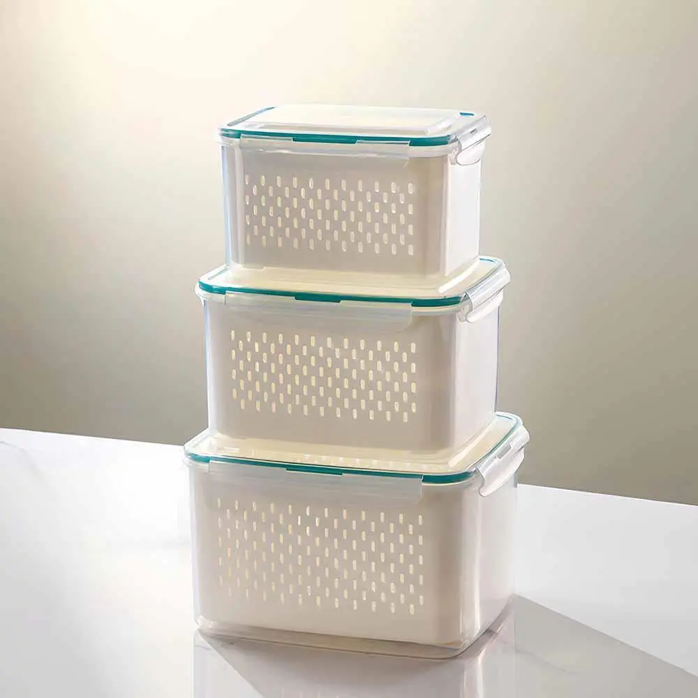 3-Piece Sealed Drainage & Preservation Box with Compartments | Plastic Household Products Factory - HongXing 1