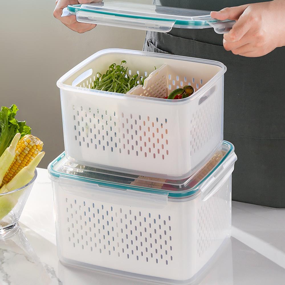 3-Piece Sealed Drainage & Preservation Box with Compartments | Plastic Household Products Factory - HongXing 3