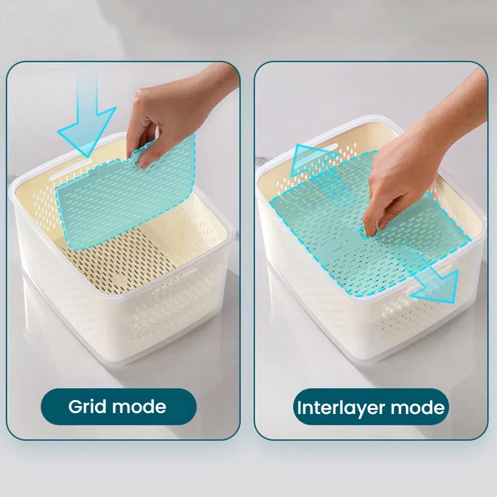 3-Piece Sealed Drainage & Preservation Box with Compartments | Plastic Household Products Factory - HongXing 5
