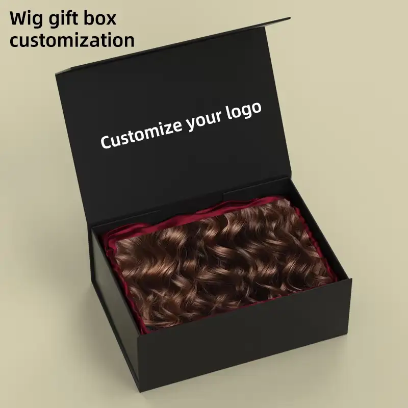 علبة مغناطيسية مخصصة لتطويل الشعر، مصنوعة من مواد معاد تدويرها لامعة، علب ورقية فاخرة، علب هدايا للشعر المستعار، قابلة للتخصيص، مقاومة للأشعة فوق البنفسجية 1