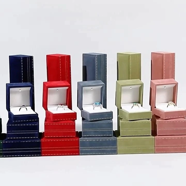 Right-Angle Gold-Edged Velvet Jewelry Box LED-Lit Ring Box Pendant & Bracelet Jewelry Gift Box 1