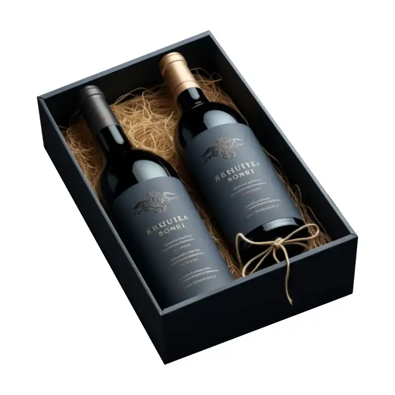 علب كرتون مربعة قابلة لإعادة التدوير من Heaven and Earth Cover مع غطاء، مناسبة لمجموعات هدايا النبيذ الأحمر، مغلفة بطبقة لامعة غير لامعة. 1