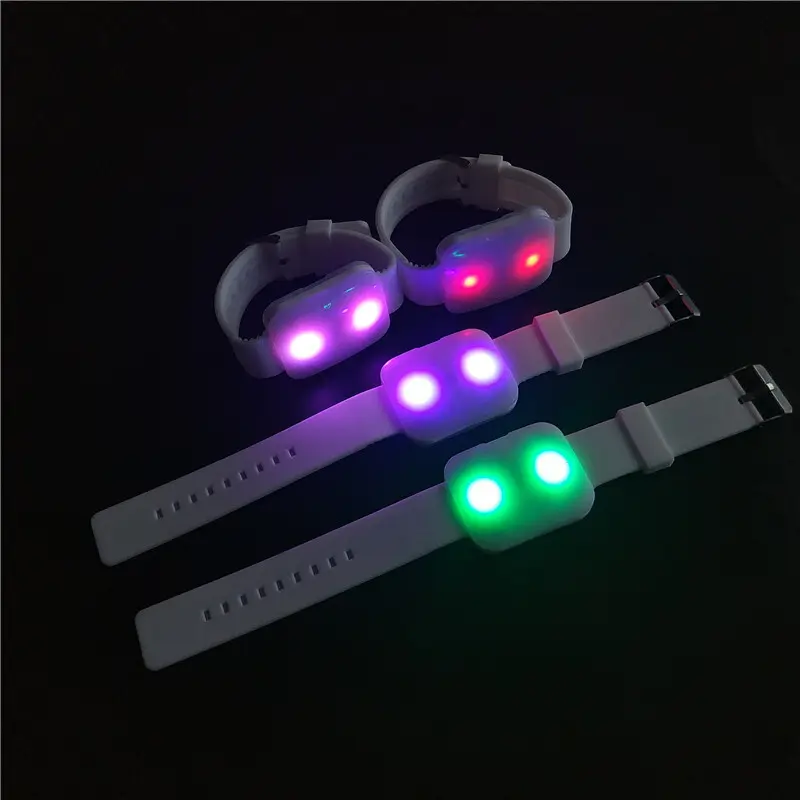 Custom LED wristband worn on wrist with RF controlled lighting