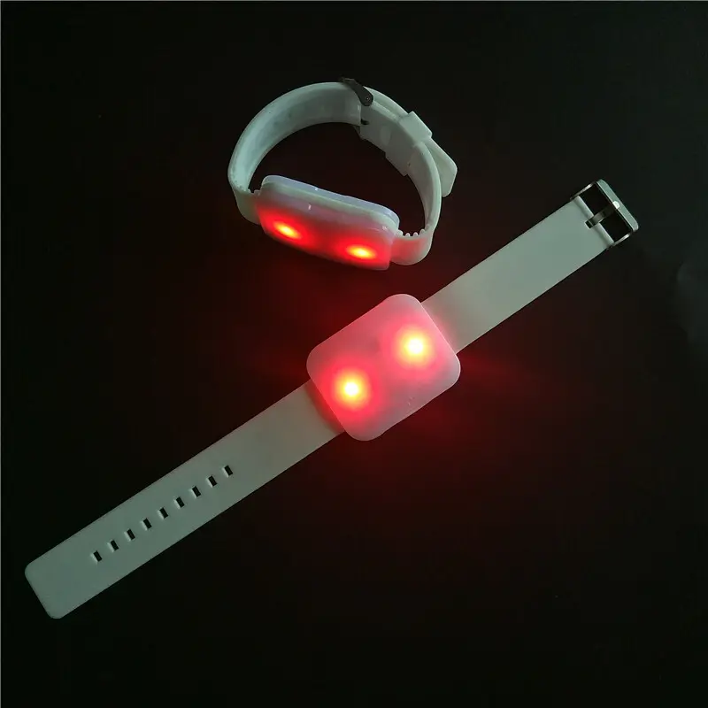 Concert LED wristband with red light and silicone strap