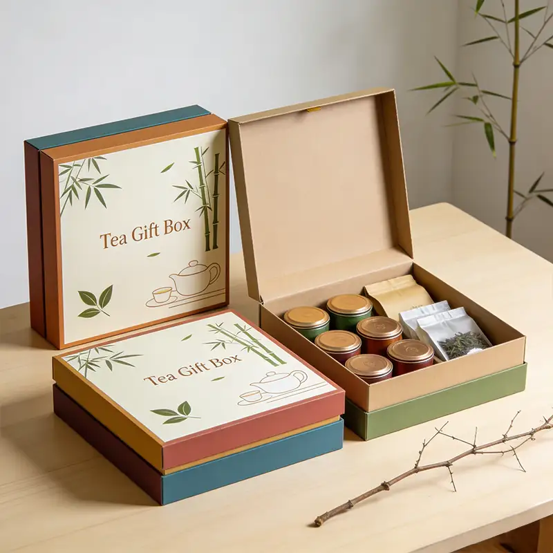 علبة أكياس شاي قابلة لإعادة التدوير بشعار مخصص، إغلاق مغناطيسي، كرتون مقوى مغلف بطبقة غير لامعة ومطلي بمادة مقاومة للأشعة فوق البنفسجية، لتغليف القهوة والشاي والهدايا والحرف اليدوية. 1