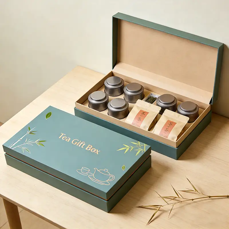 علبة تخزين أكياس الشاي الصينية القابلة لإعادة التدوير والمخصصة، مع غطاء مغناطيسي مزخرف ومغلف بطبقة لامعة، علب هدايا بالجملة 1