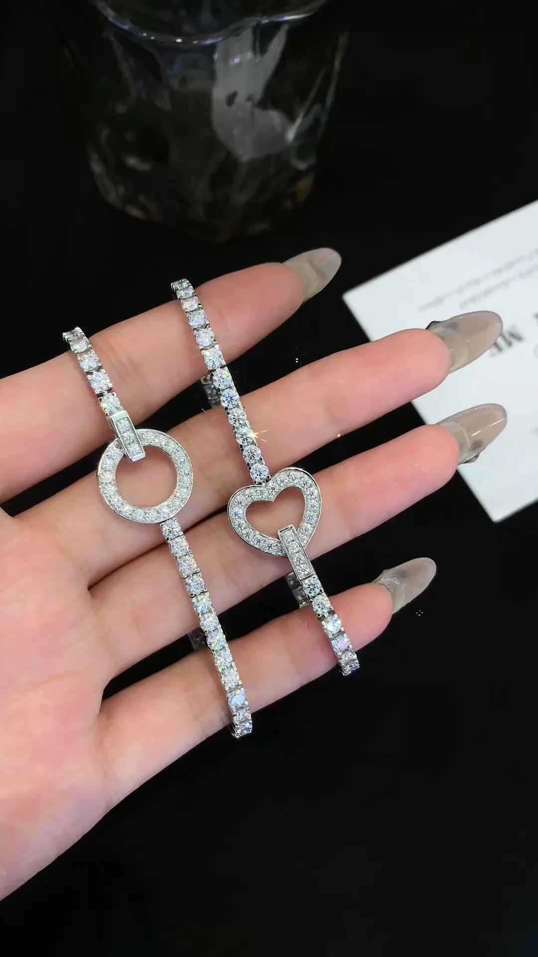 Fine Jewelry Iced Out 925 Sterling Silver Beaded Bracelet Tennis Bracelet 3mm 4mm 5mm Tennis Necklace 1