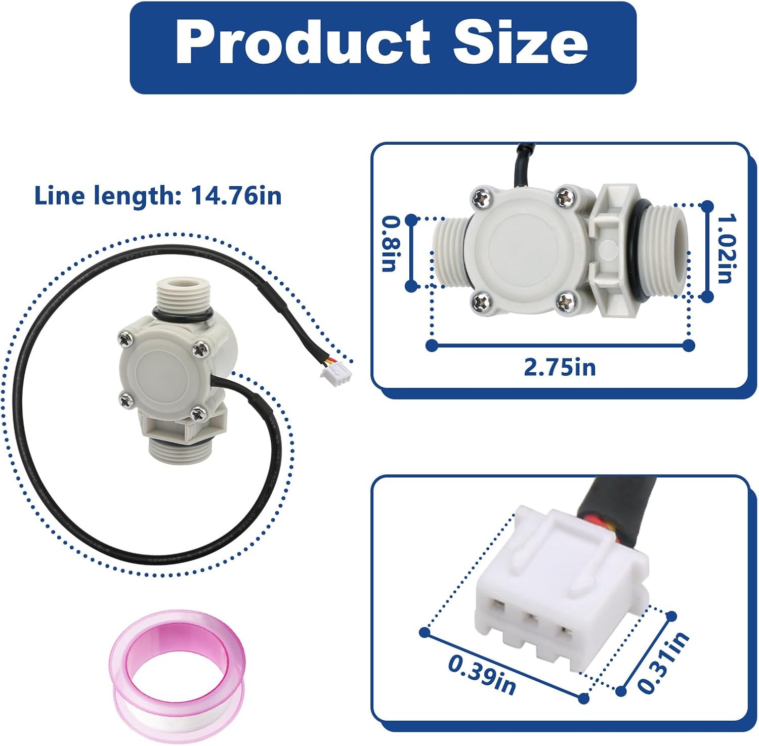 Pieza de repuesto FSA QC MEDLRG para Ecosmart, sensor de flujo para calentador de agua sin tanque ECO 18 24 27 4