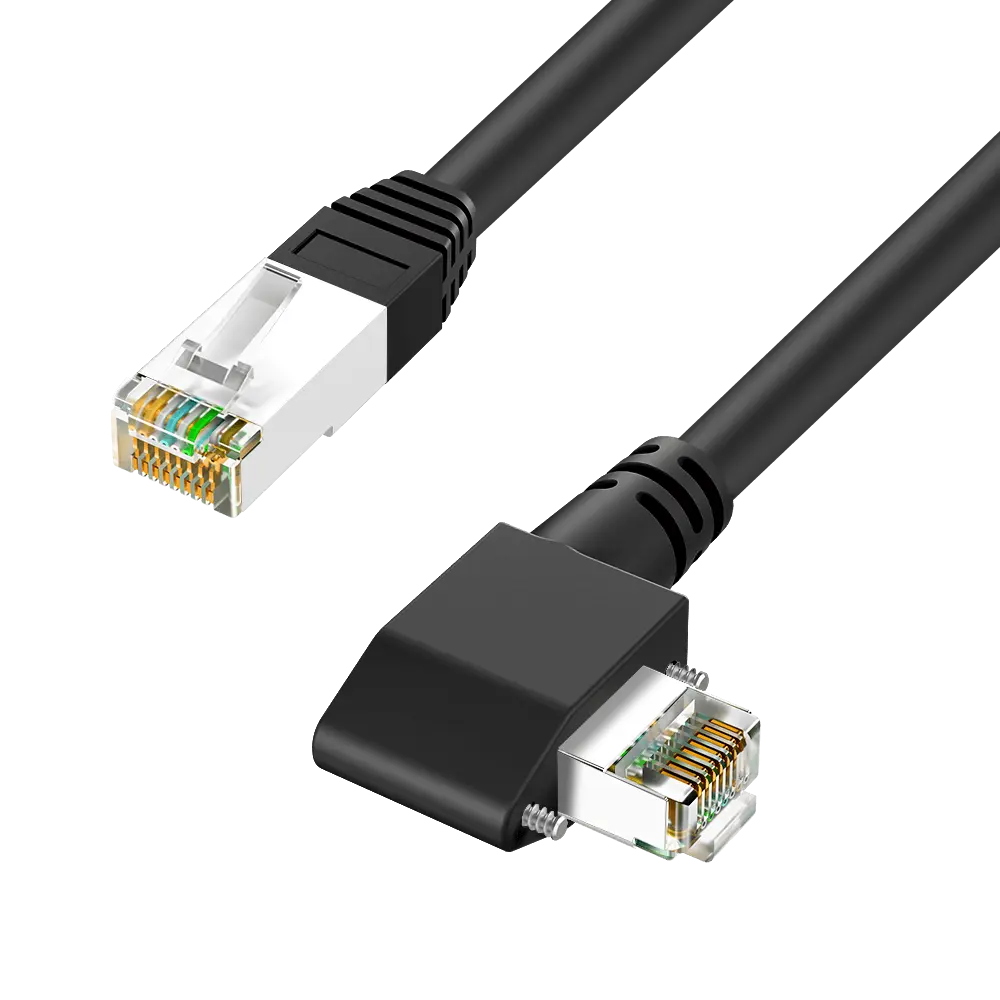 GigE Vision cable RJ45 Left-Angle Plug with Screw Lock for Cameras (1)