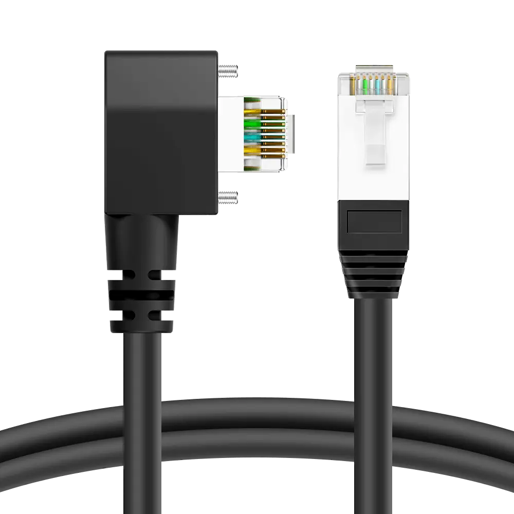 GigE Vision cable RJ45 Left-Angle Plug with Screw Lock for Cameras (2)