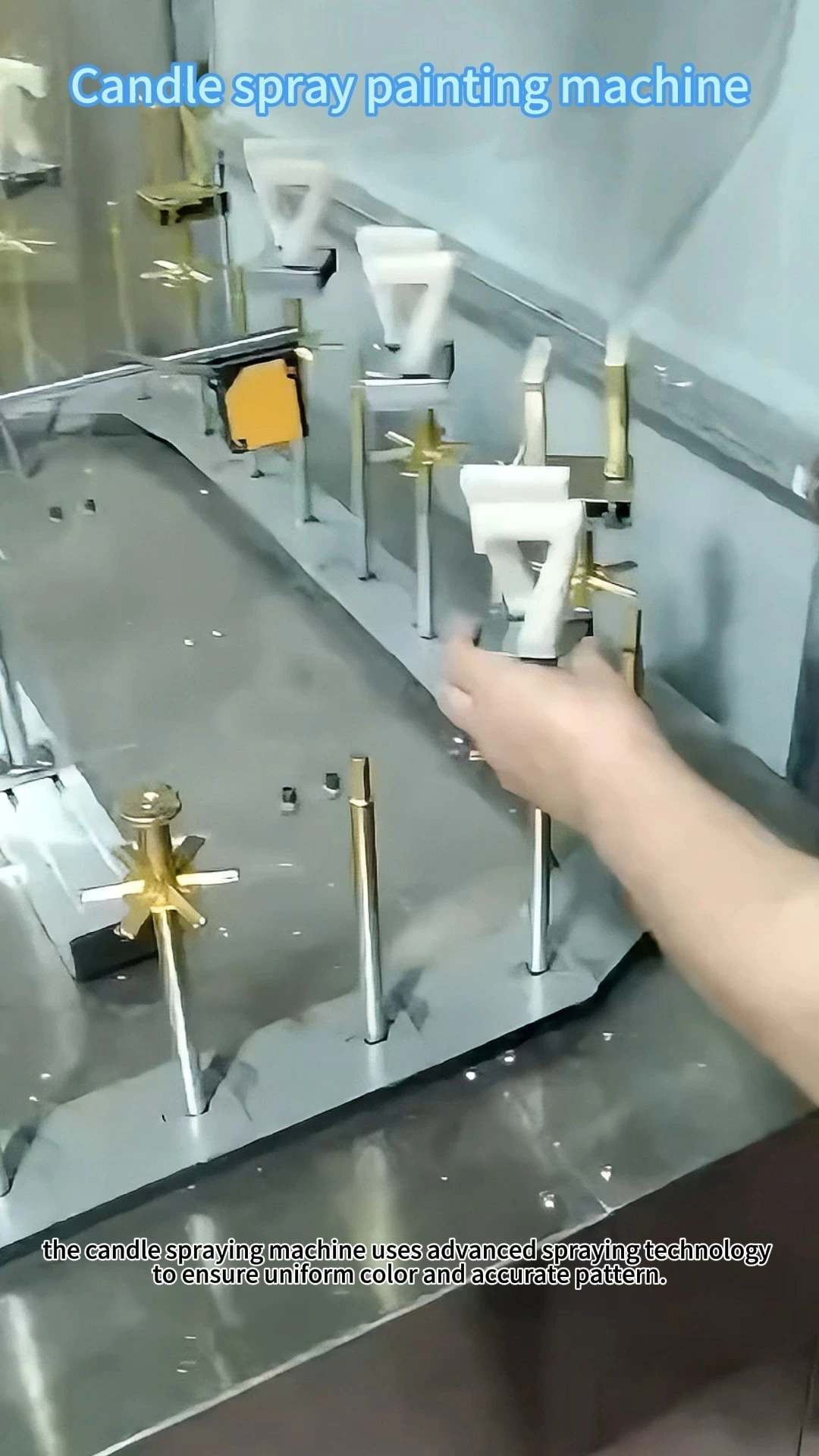 Automatic spraying painting line for plastic parts or candle 1