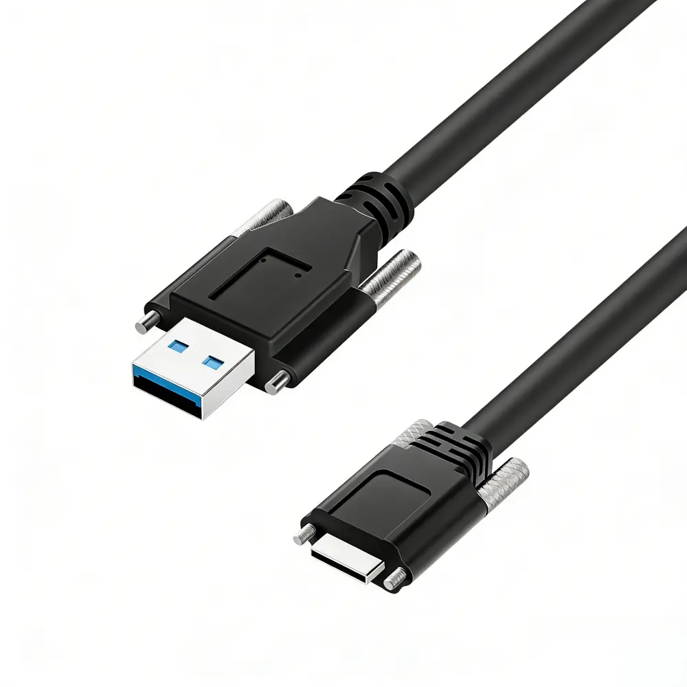 USB 3.0 Camera cable Type A to Micro-B Dual M2 Screw-Lock 5Gbps Rugged (1)