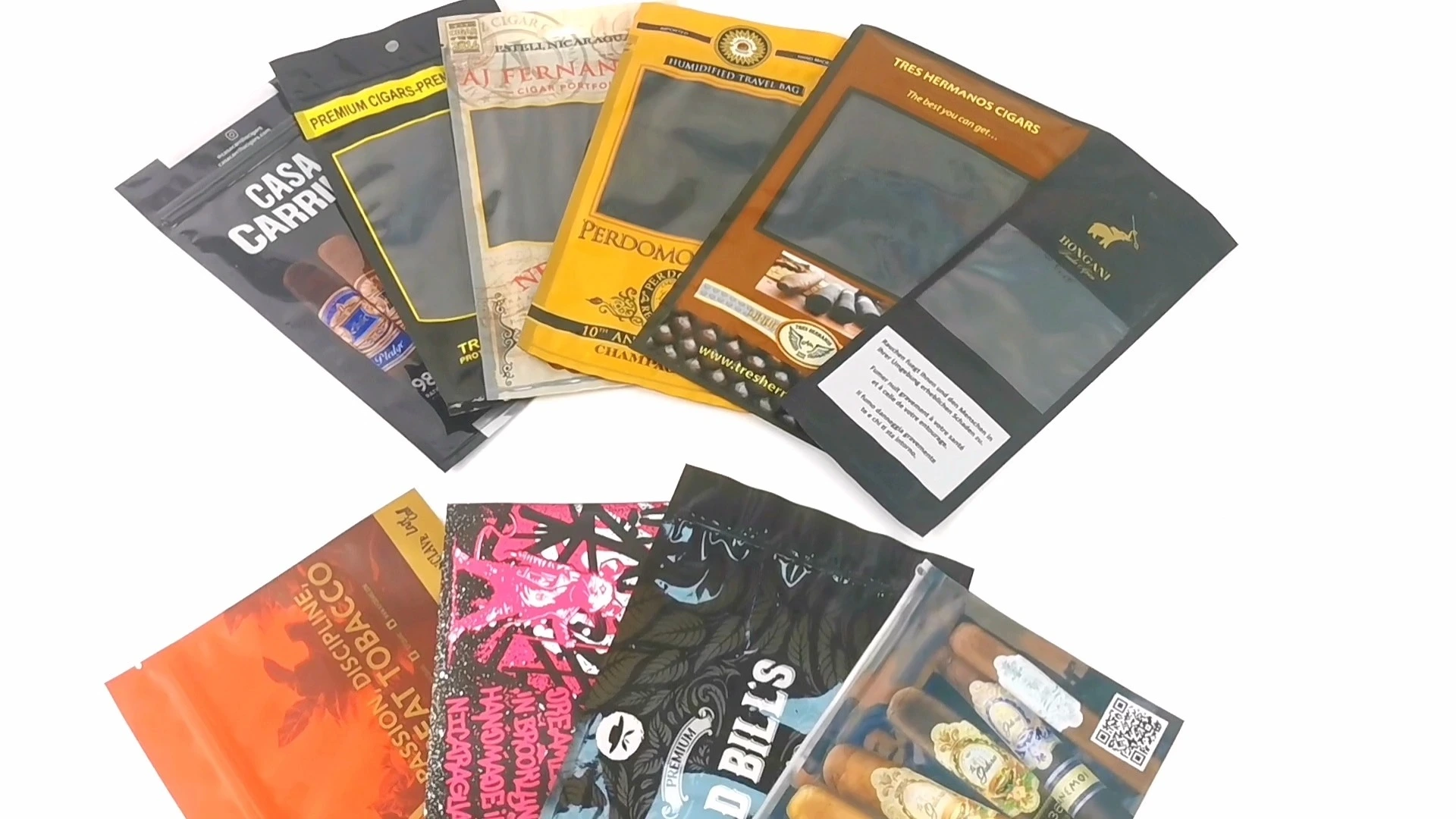 Custom Printing Moisturizing Packaging Pouches Plastic Hand Rolling Smoking Accessories Tobacco Ziplock Resealable Cigar Bag 1