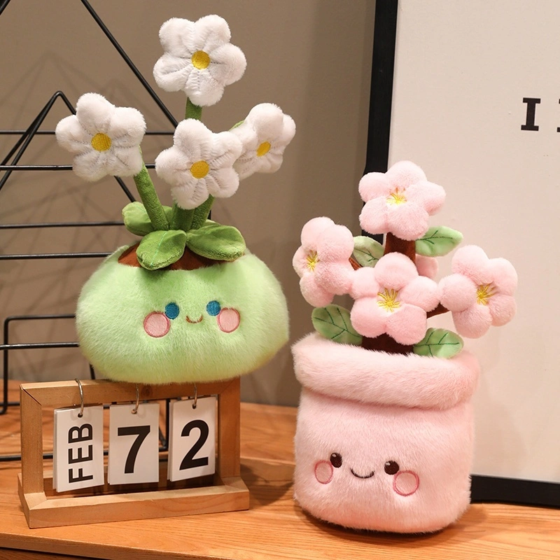 Мягкая игрушка Yortoob в виде нарцисса и цветка персика в горшке, милое цветочное украшение для дома и подарок. 1