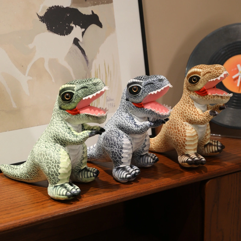 Peluche de dinosaurio realista de tres colores Yortoob, suave y suave para niños y coleccionistas. 1