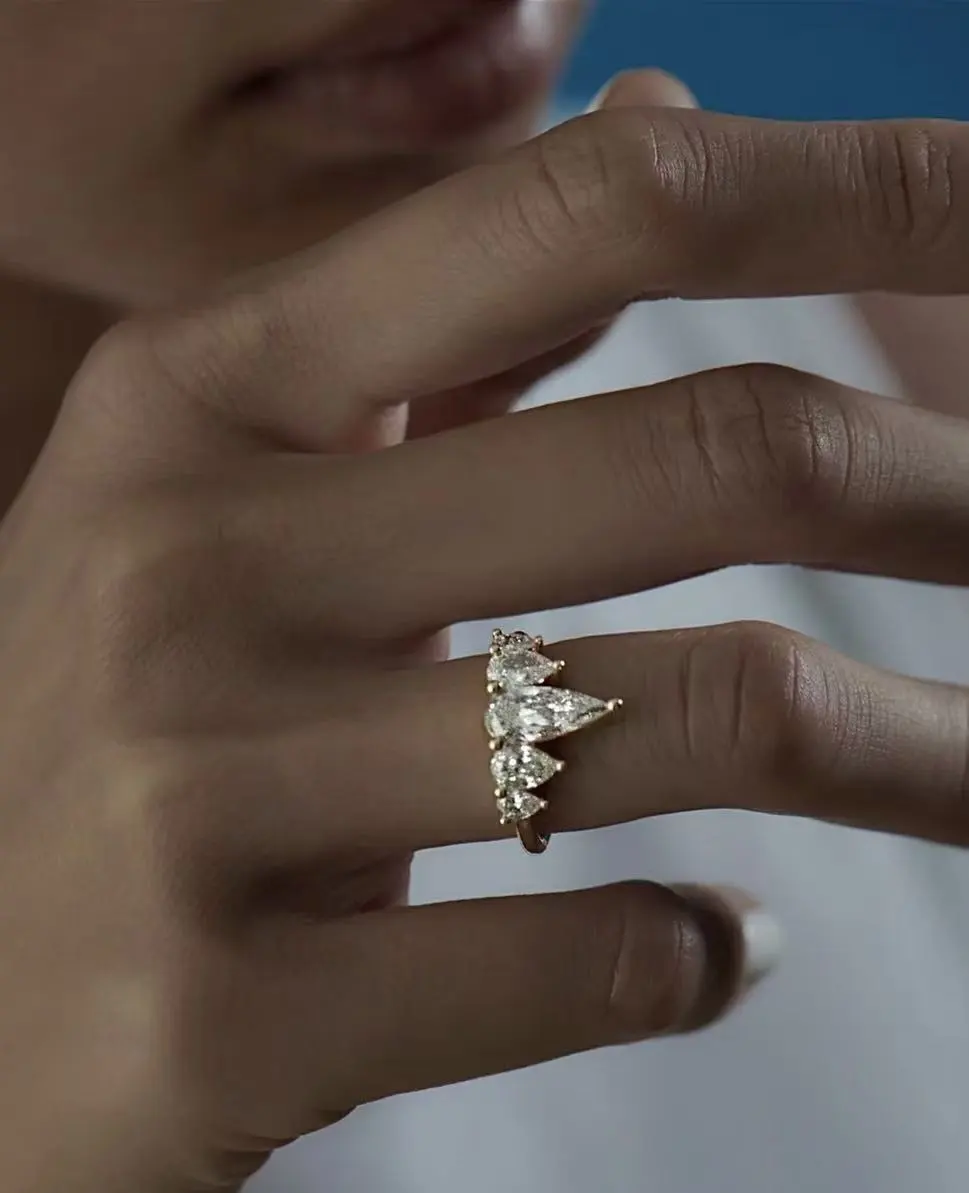 ZKZ Custom Fine Jewelry Focus on High-End Products Lab Grown Pear Diamond Ring 1