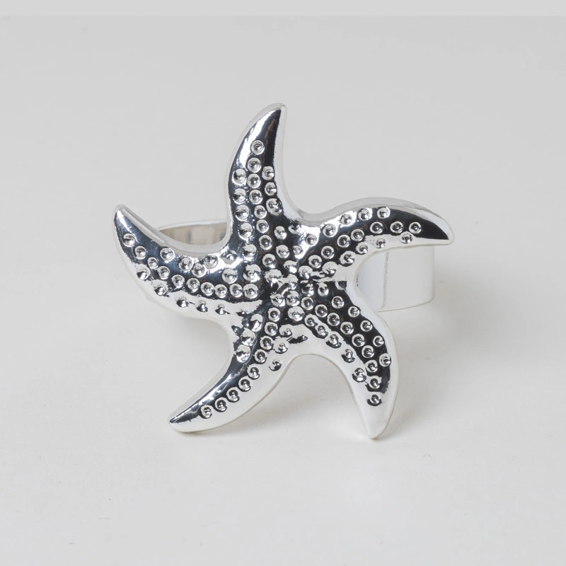 Rond de serviette en métal en forme d'étoile de mer 1